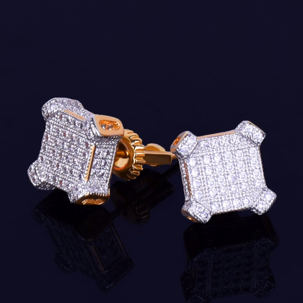 Bling "Square" Stud Earring 10mm