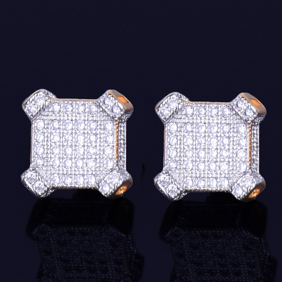 Bling "Square" Stud Earring 10mm