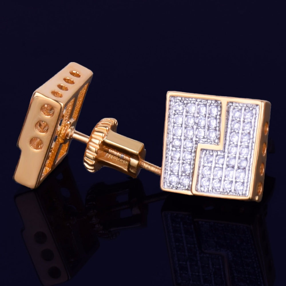 Bling "Square" Stud Earring II 10mm
