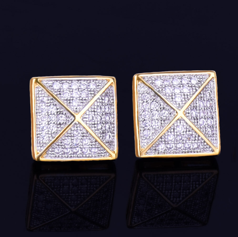 Bling "Square" Stud Earring 11mm