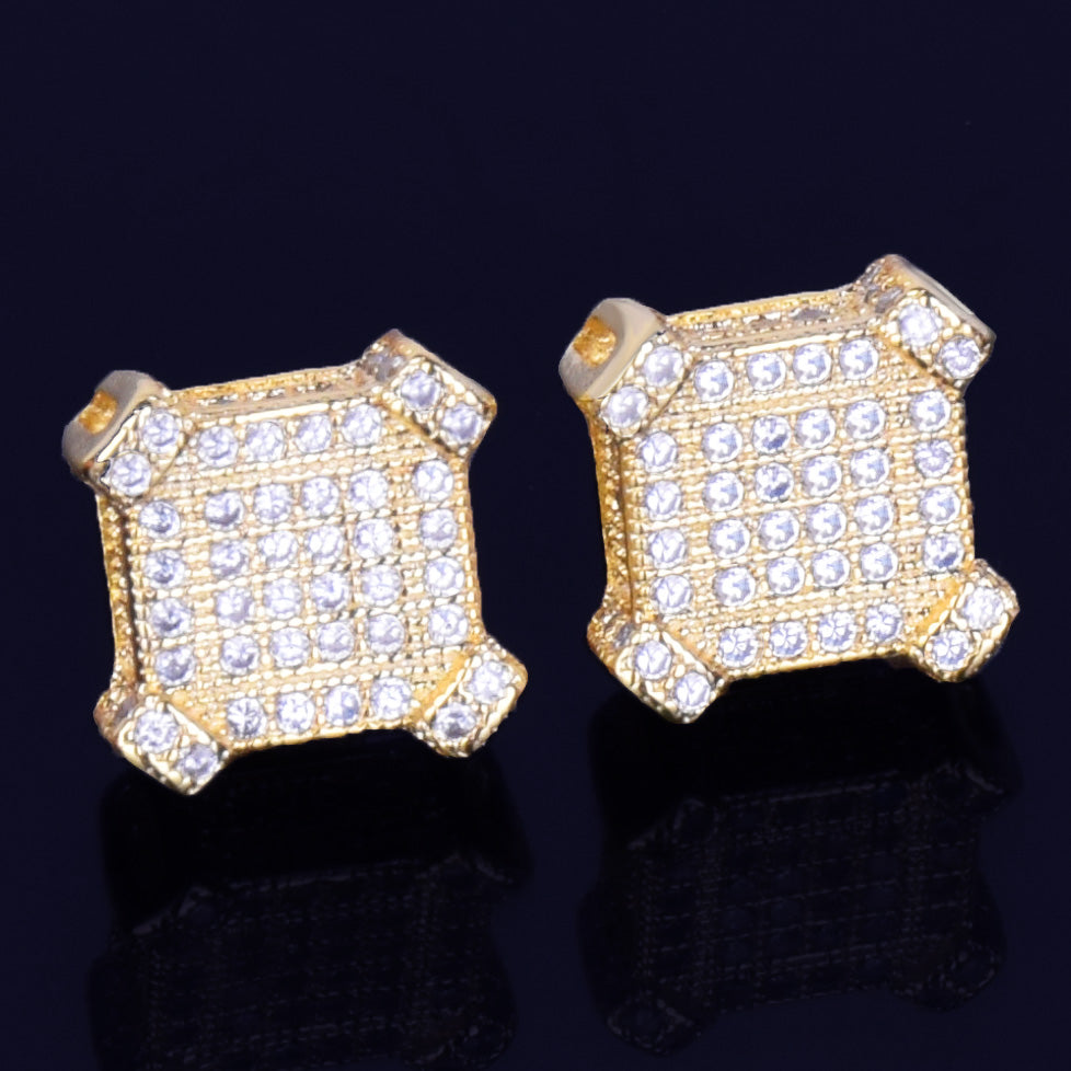 Bling "Square" Stud Earring 10mm