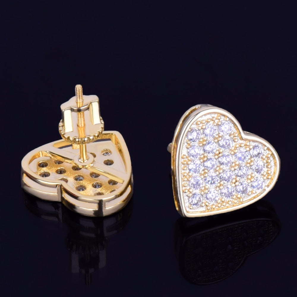 Bling "Heart" Stud Earring 14mm