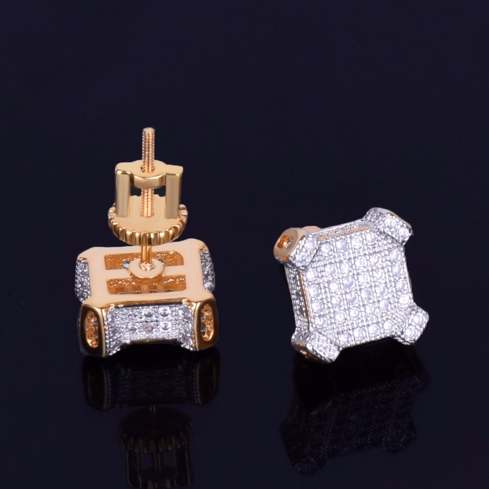 Bling "Square" Stud Earring 10mm