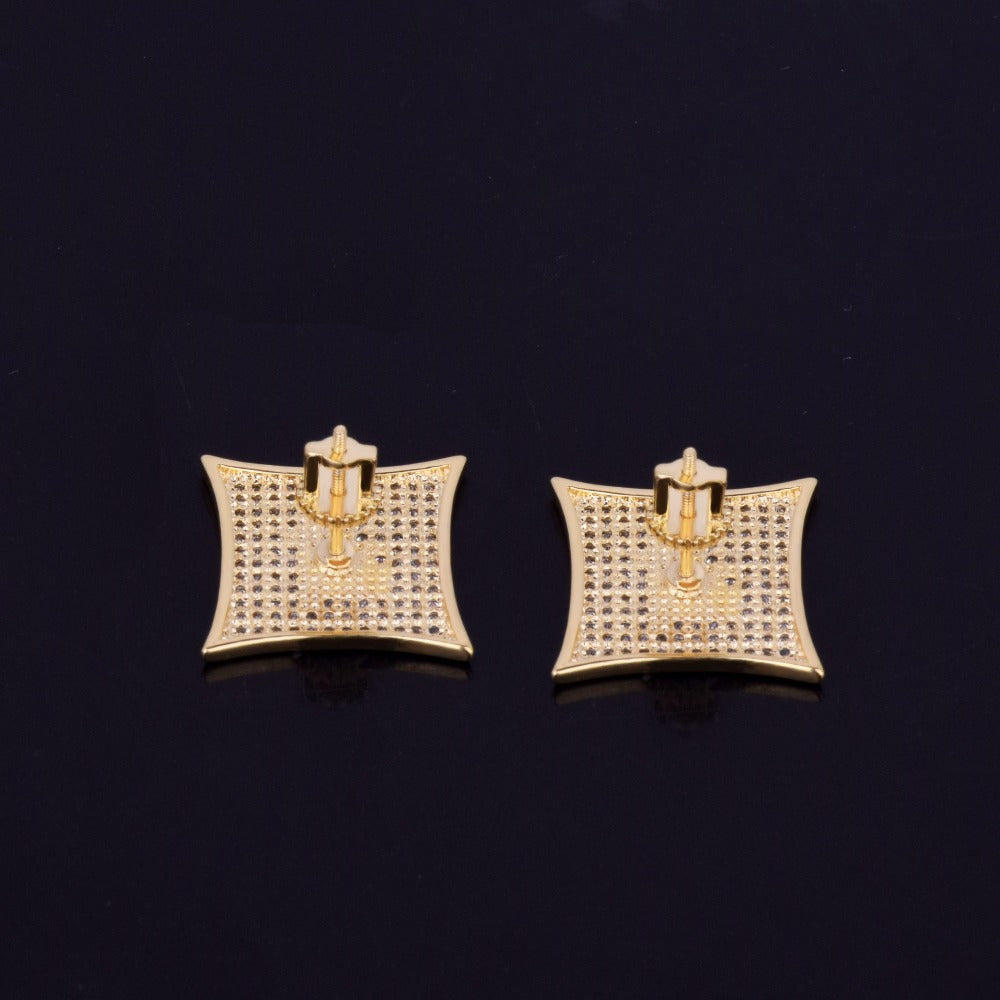 Bling "Allah" Square Stud Earring 15mm