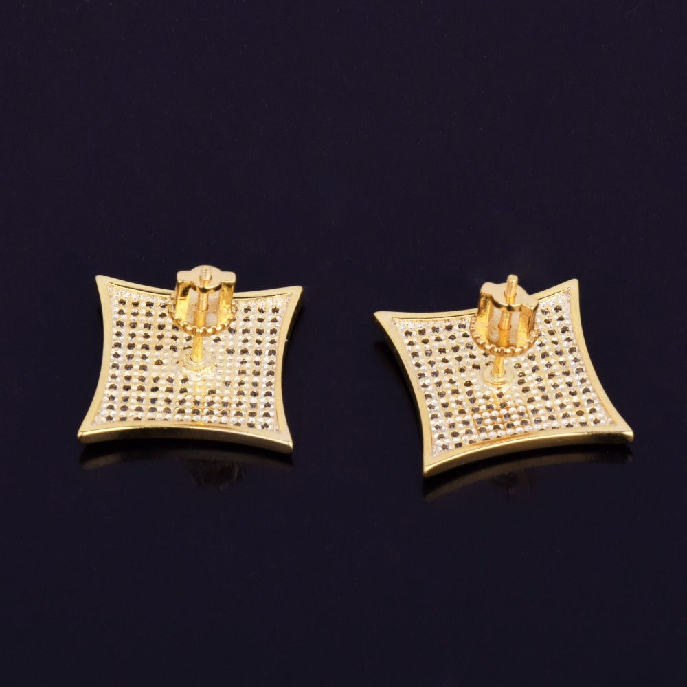 Bling "Secret Society" Square Stud Earring 15mm
