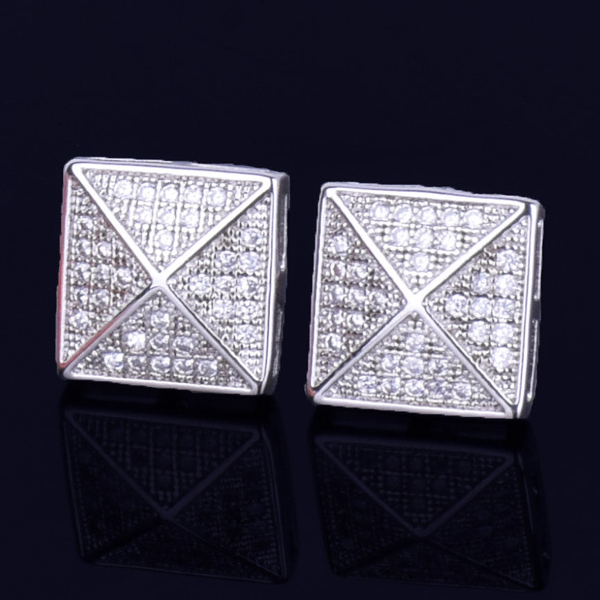 Bling "Square" Stud Earring 11mm