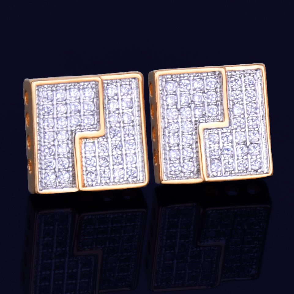 Bling "Square" Stud Earring II 10mm