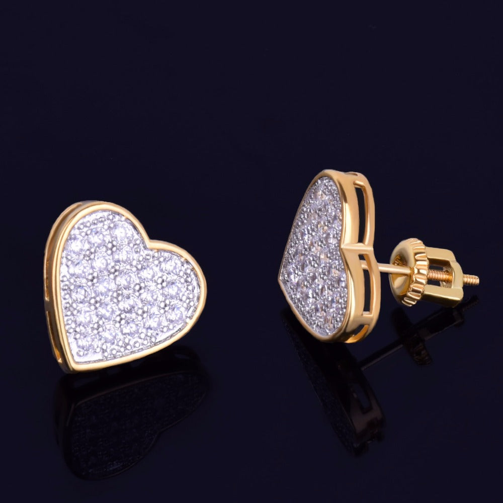 Bling "Heart" Stud Earring 14mm