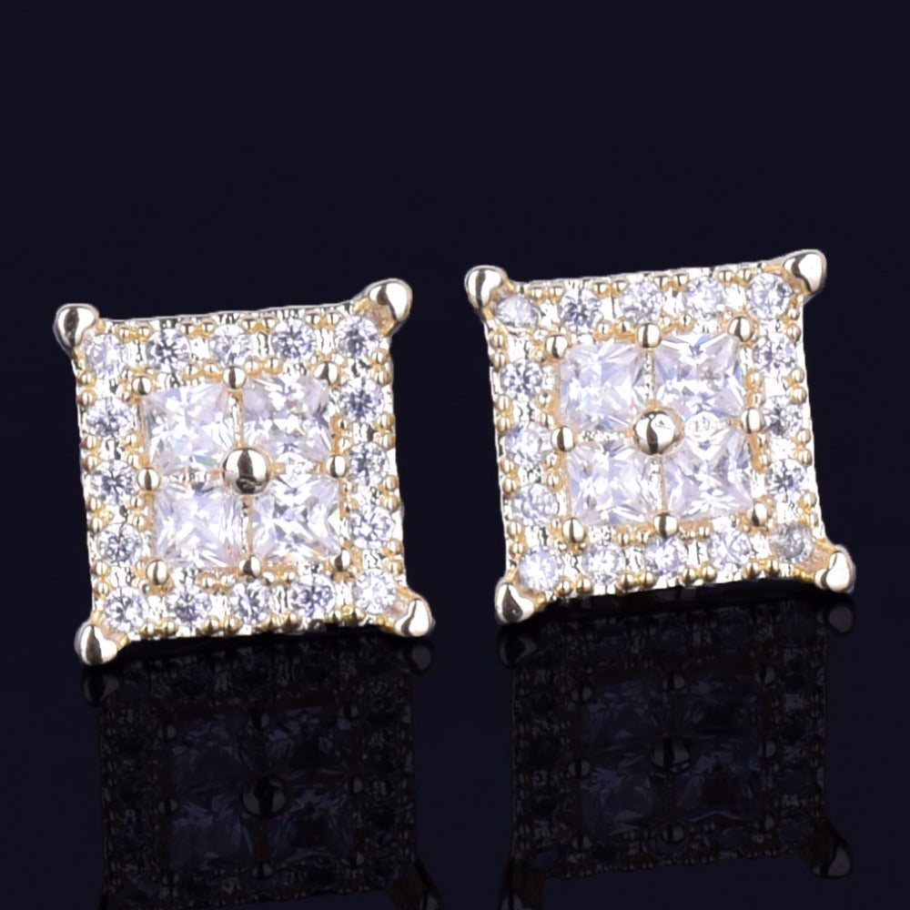 Bling "Square" Baguette Earring 12mm