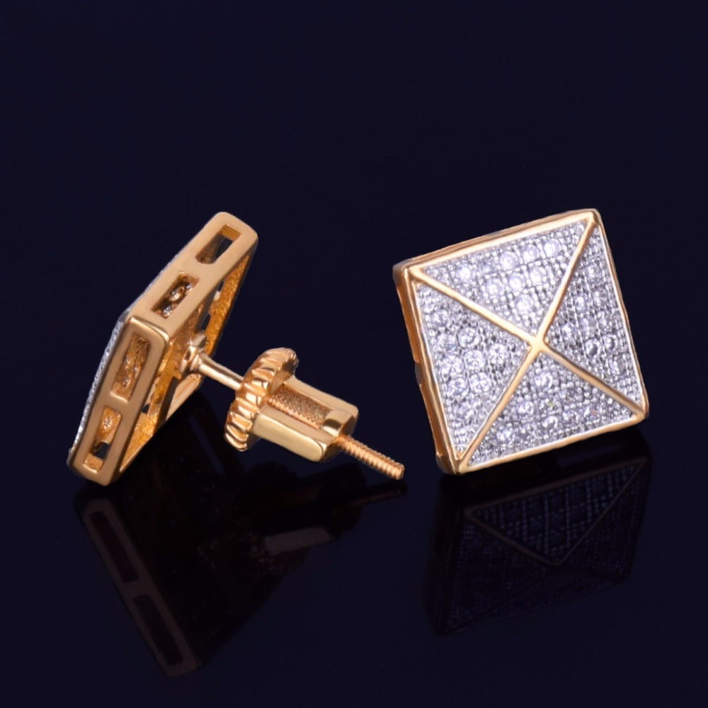 Bling "Square" Stud Earring 11mm
