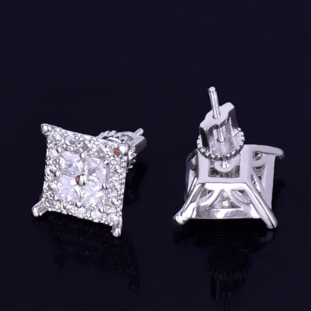 Bling "Square" Baguette Earring 12mm