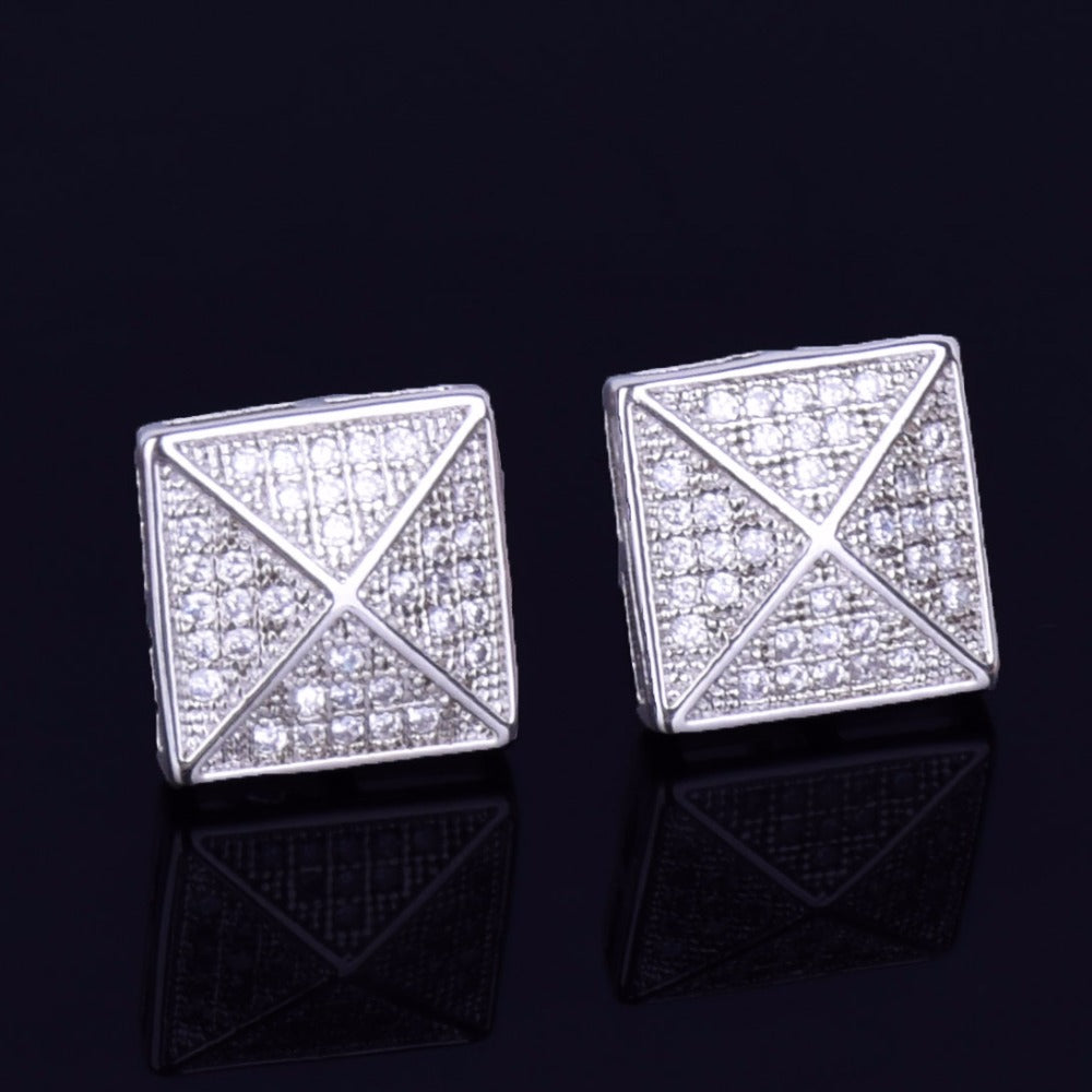 Bling "Square" Stud Earring 11mm