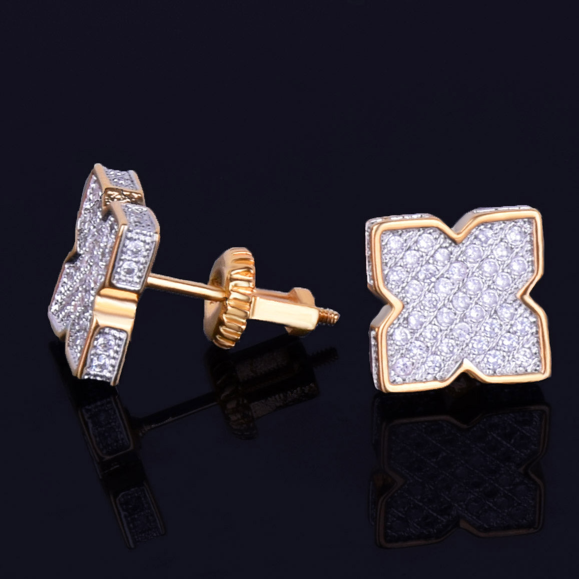 Bling "Flower" Stud Earring 9mm