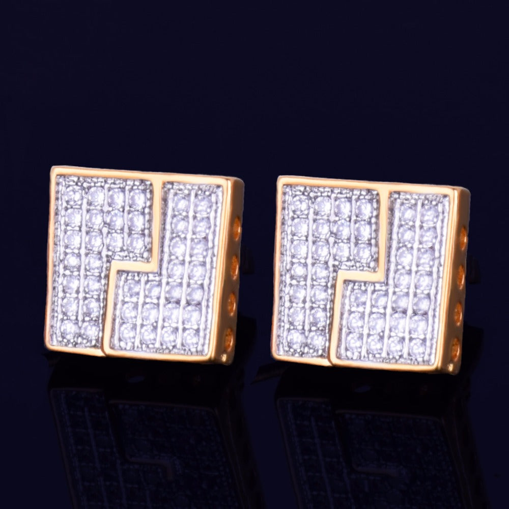 Bling "Square" Stud Earring II 10mm