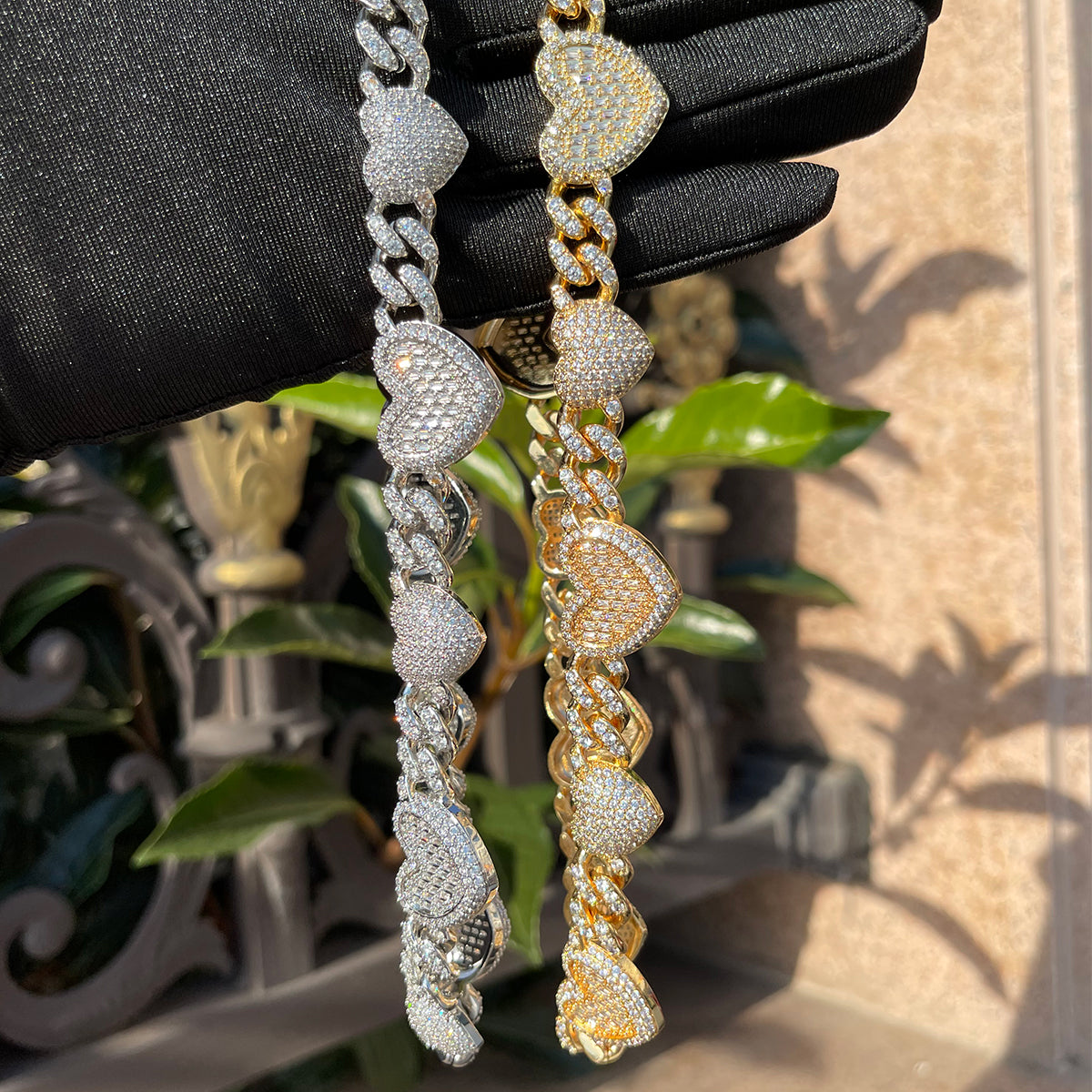 Bling "Heart" Cuban Link Chain