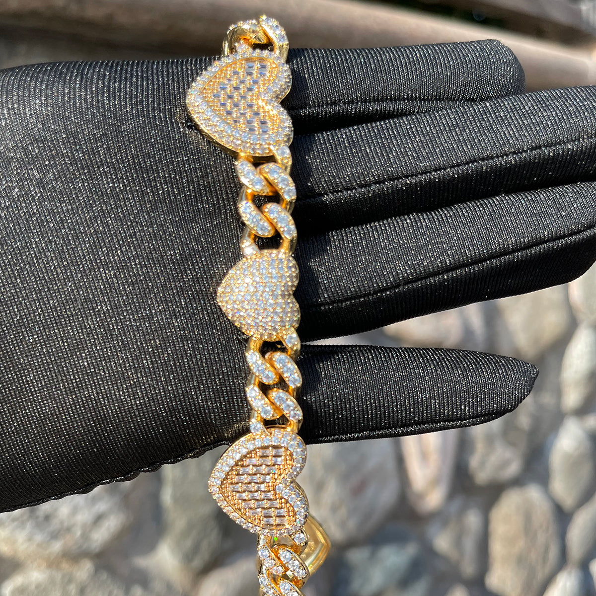 Bling "Heart" Cuban Link Chain