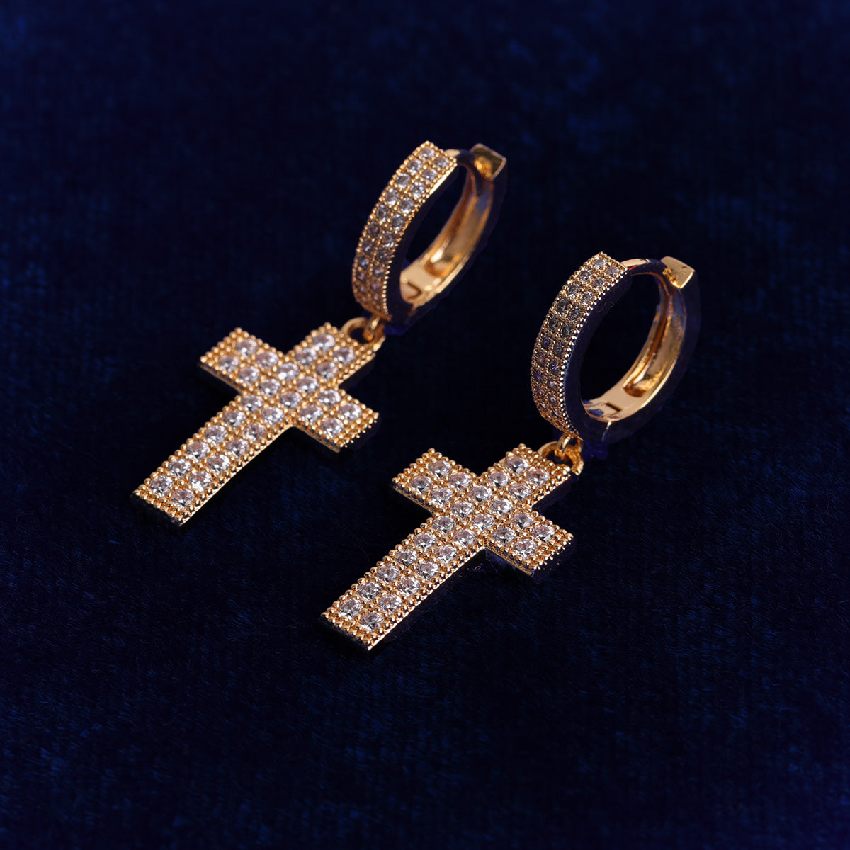 Bling "Cross" Hoop Earring