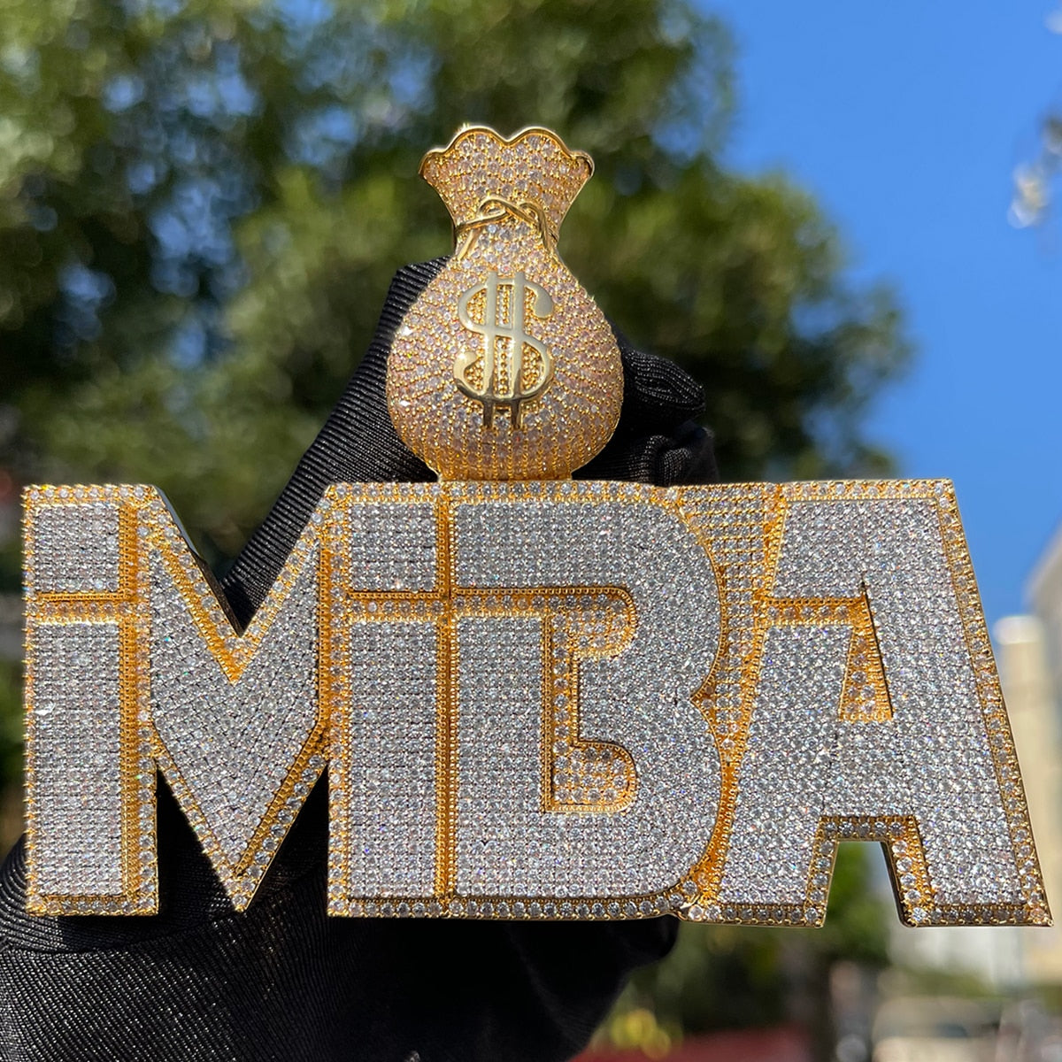 Bling "Money Bag" Custom Pendant