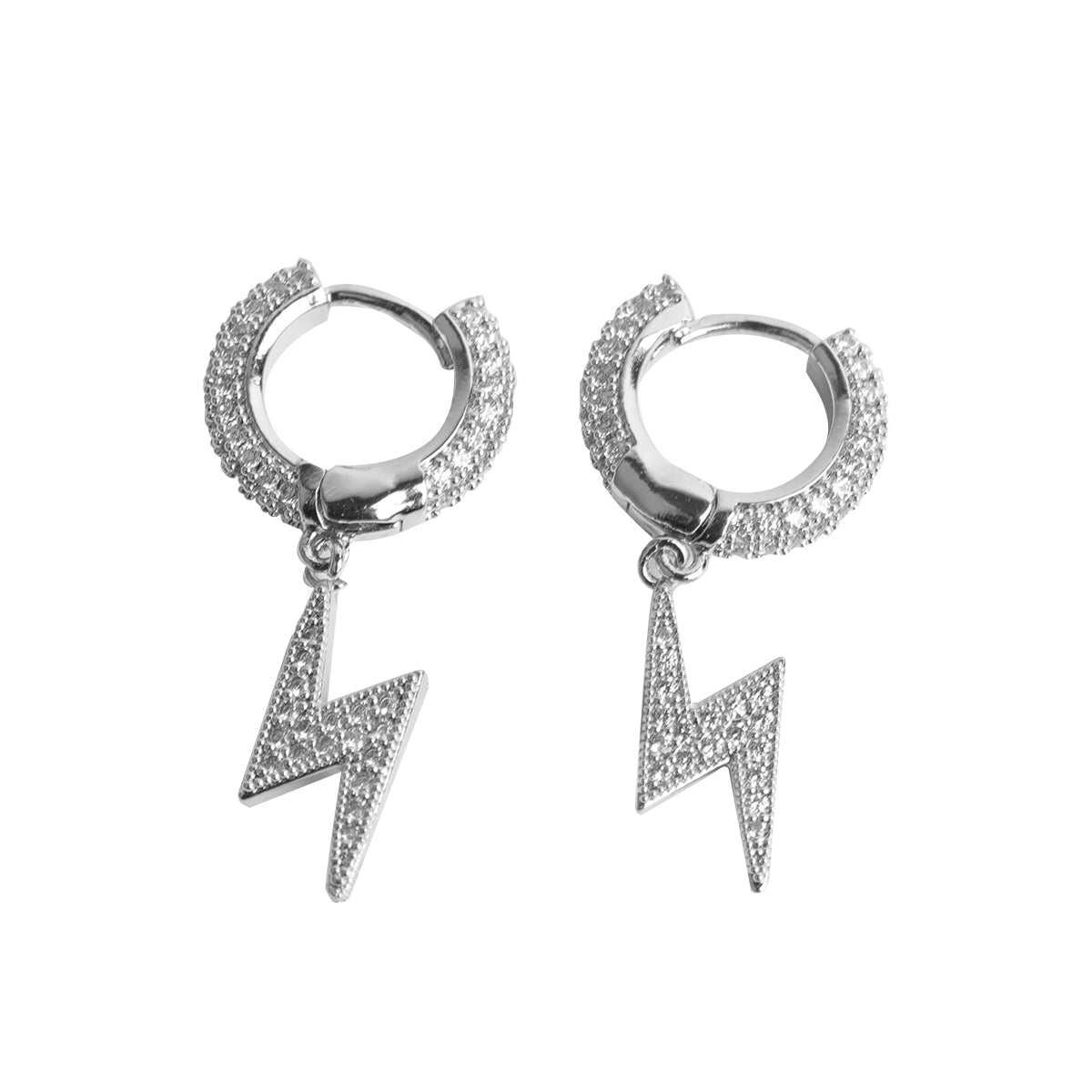 Bling "Lightning" Hoop Earring