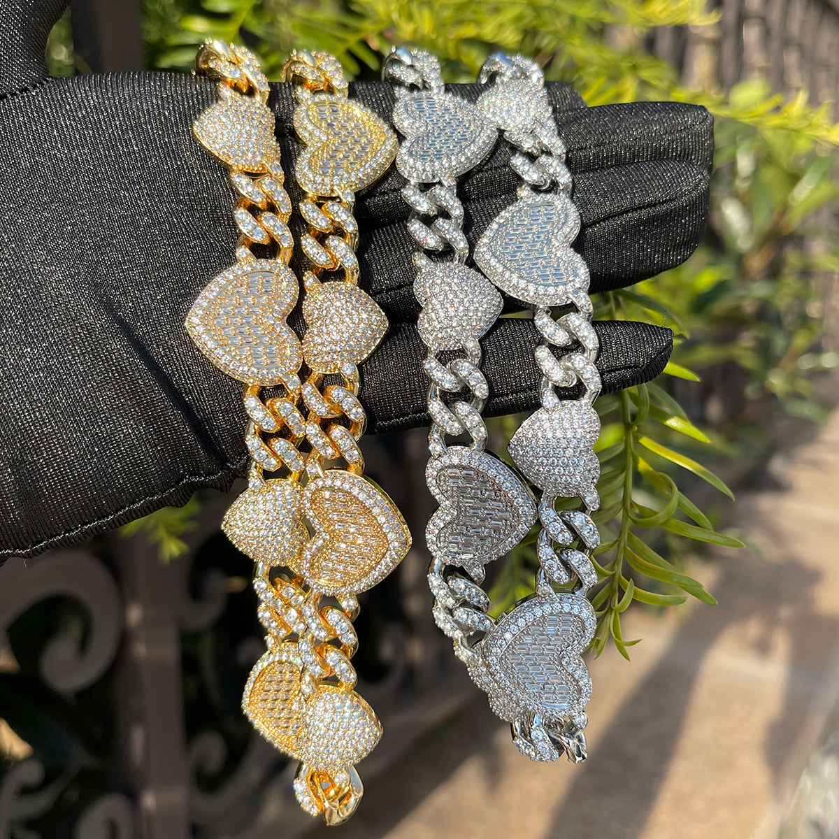 Bling "Heart" Cuban Link Chain