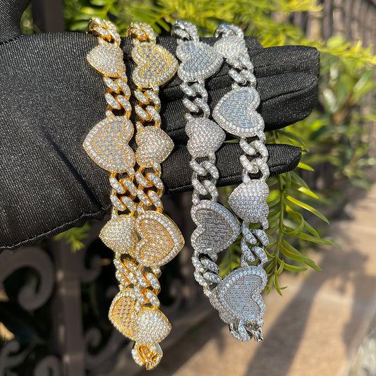 Bling "Heart" Cuban Link Chain