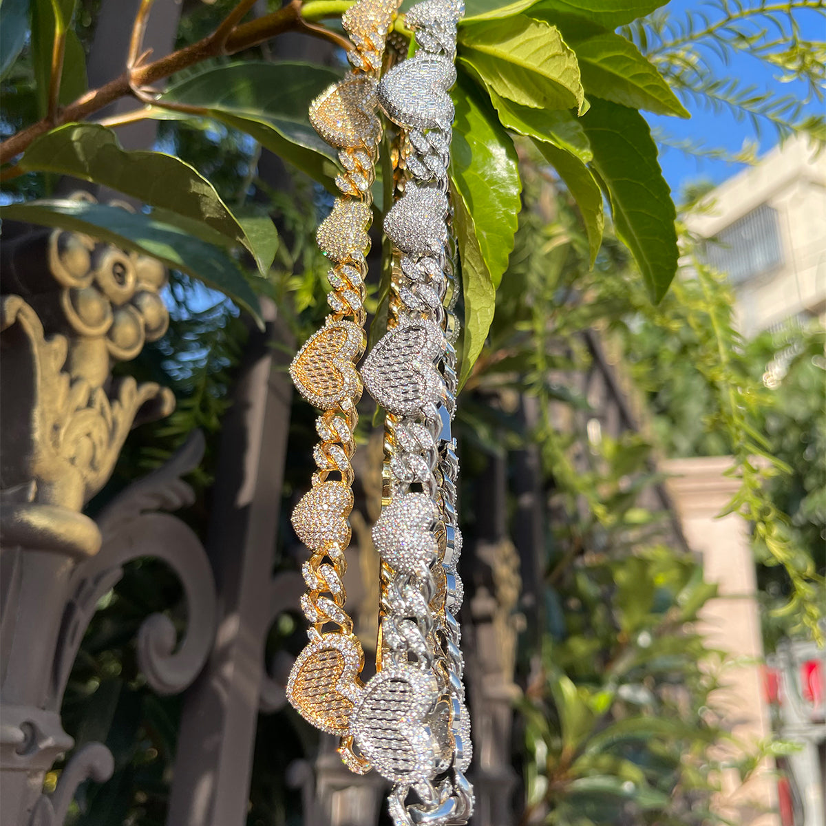 Bling "Heart" Cuban Link Chain