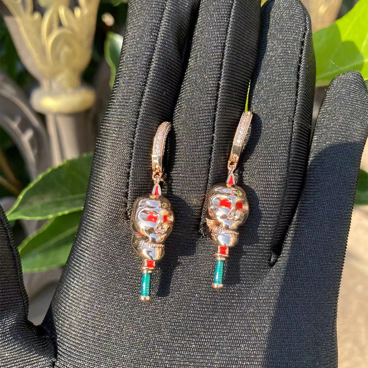 Bling "Skull" Hoop Earring