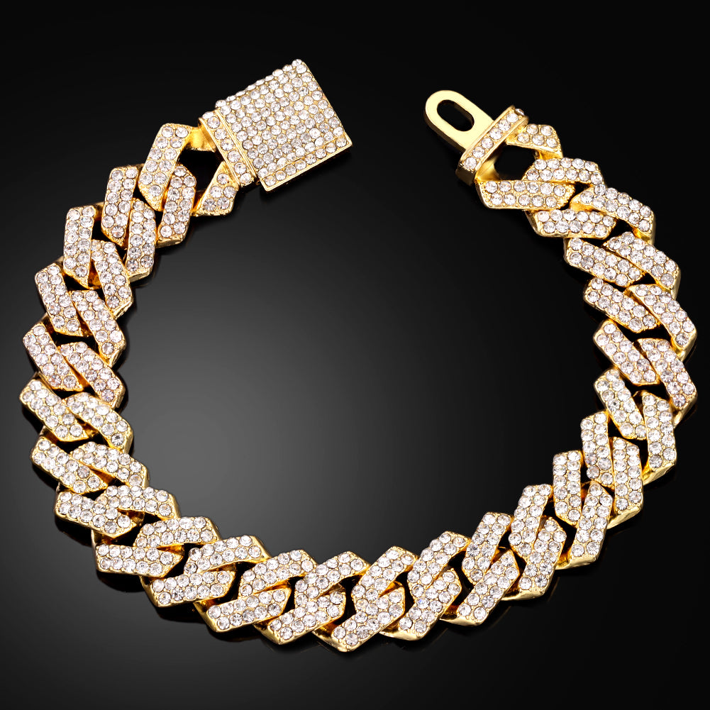 Bling "Straight Edge" Cuban Bracelet