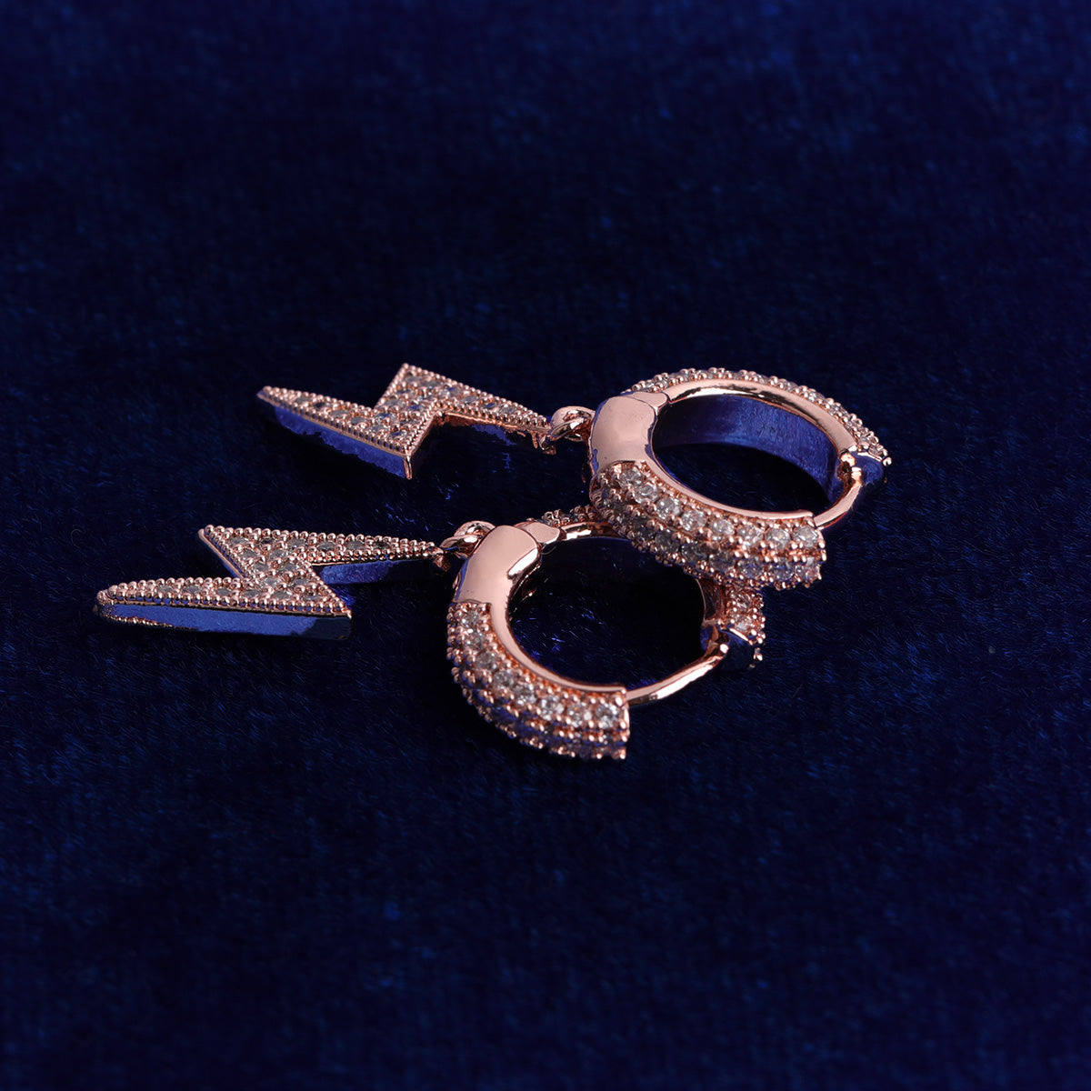 Bling "Lightning" Hoop Earring