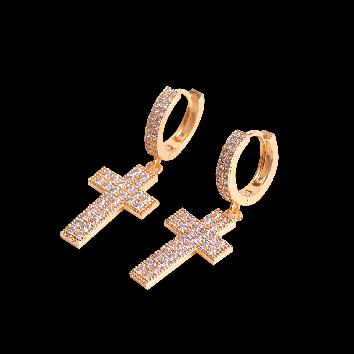 Bling "Cross" Hoop Earring