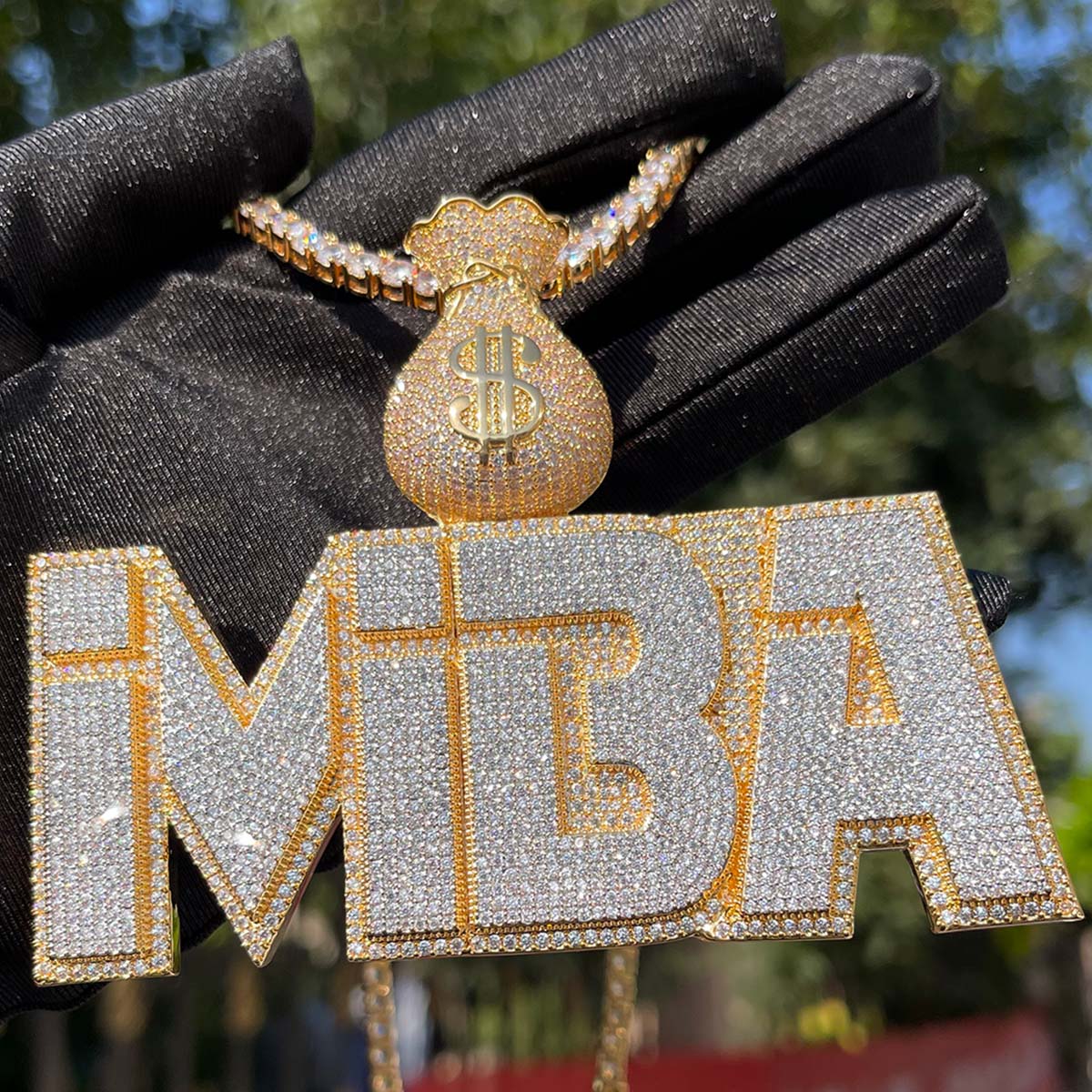 Bling "Money Bag" Custom Pendant