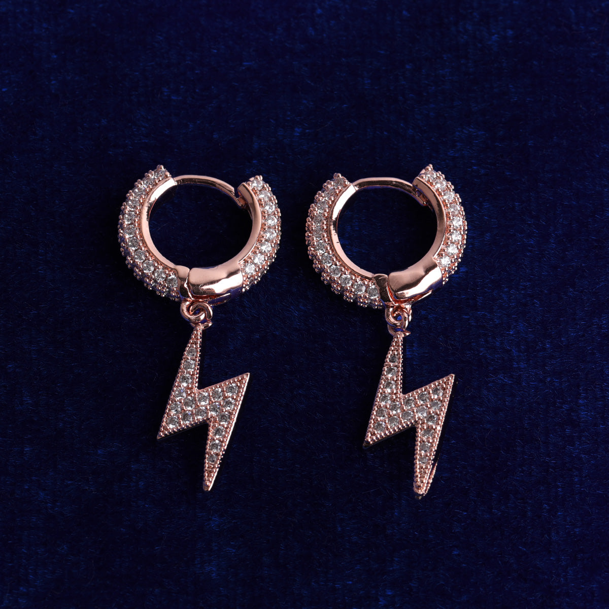 Bling "Lightning" Hoop Earring
