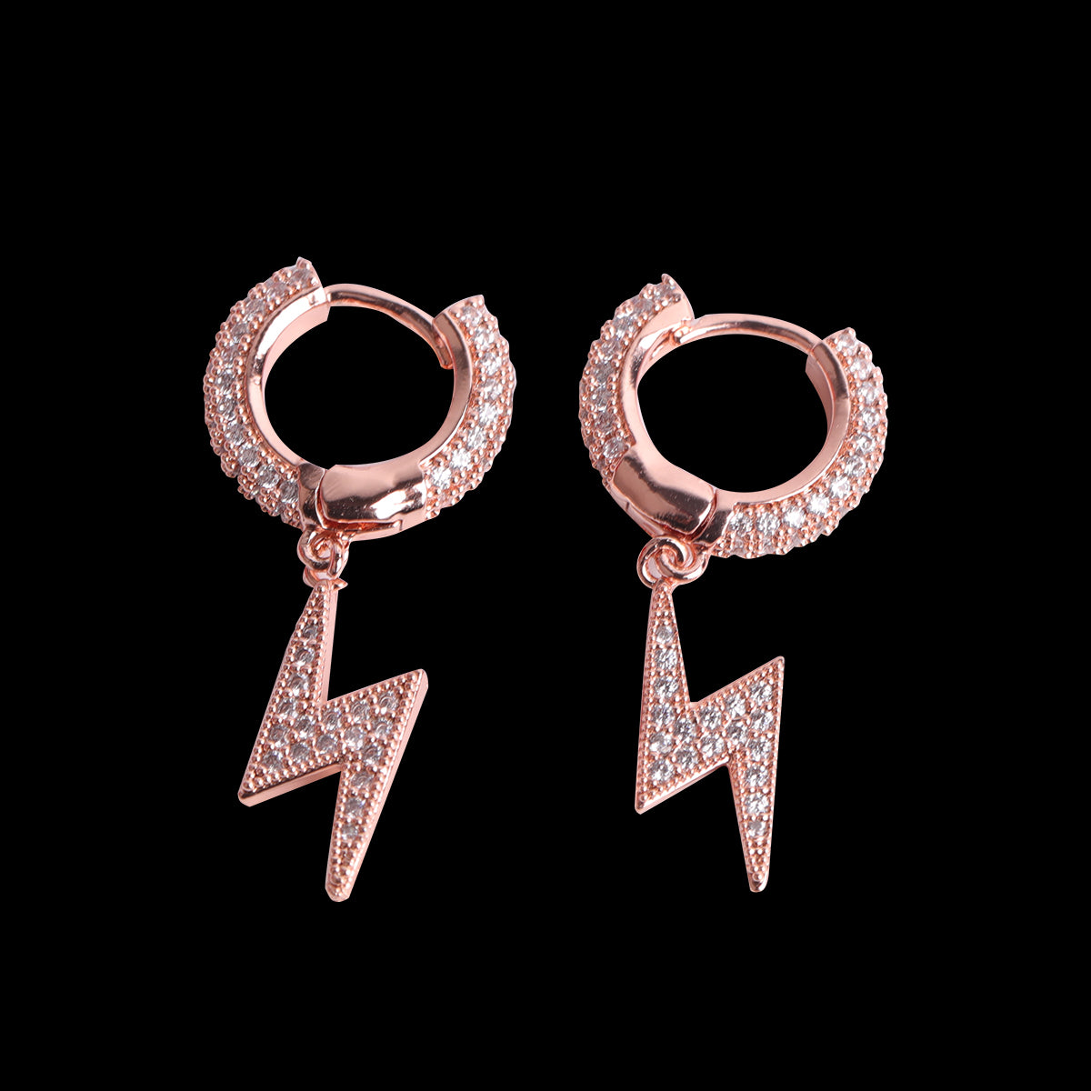 Bling "Lightning" Hoop Earring