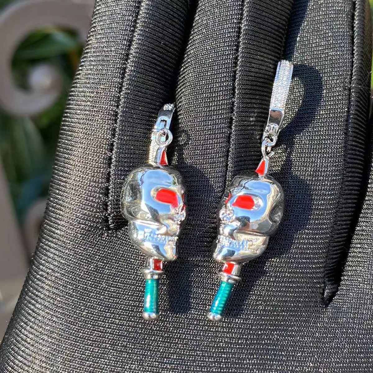 Bling "Skull" Hoop Earring