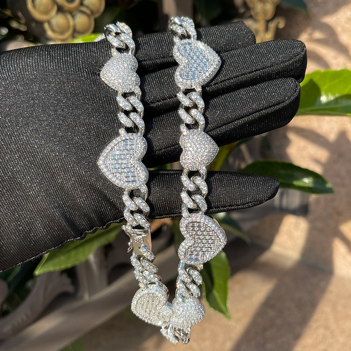 Bling "Heart" Cuban Link Chain