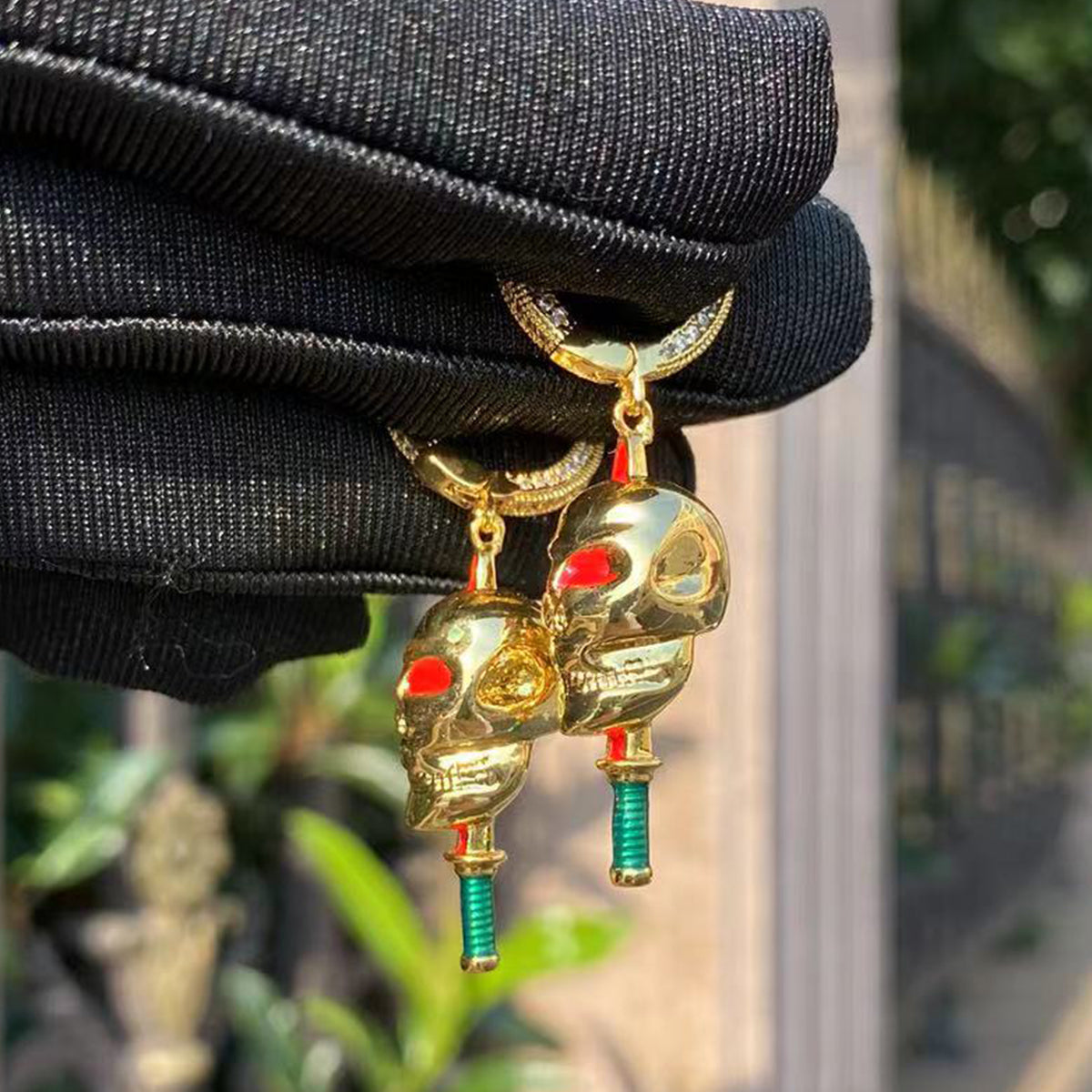 Bling "Skull" Hoop Earring