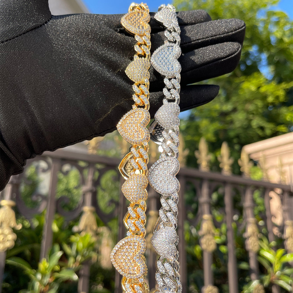 Bling "Heart" Cuban Link Chain