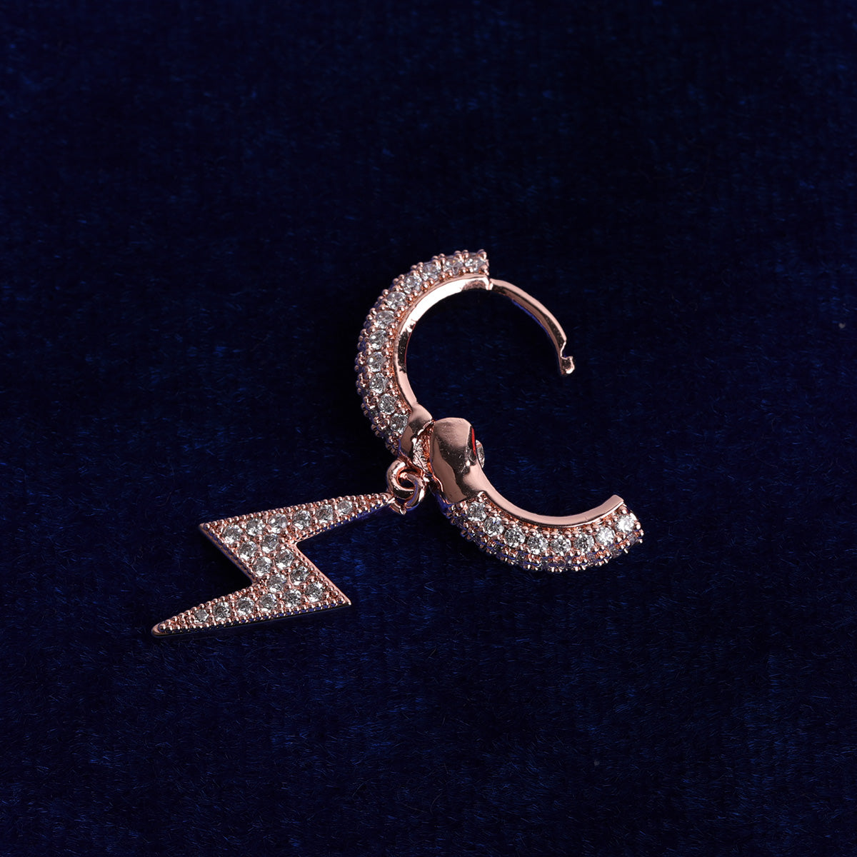 Bling "Lightning" Hoop Earring