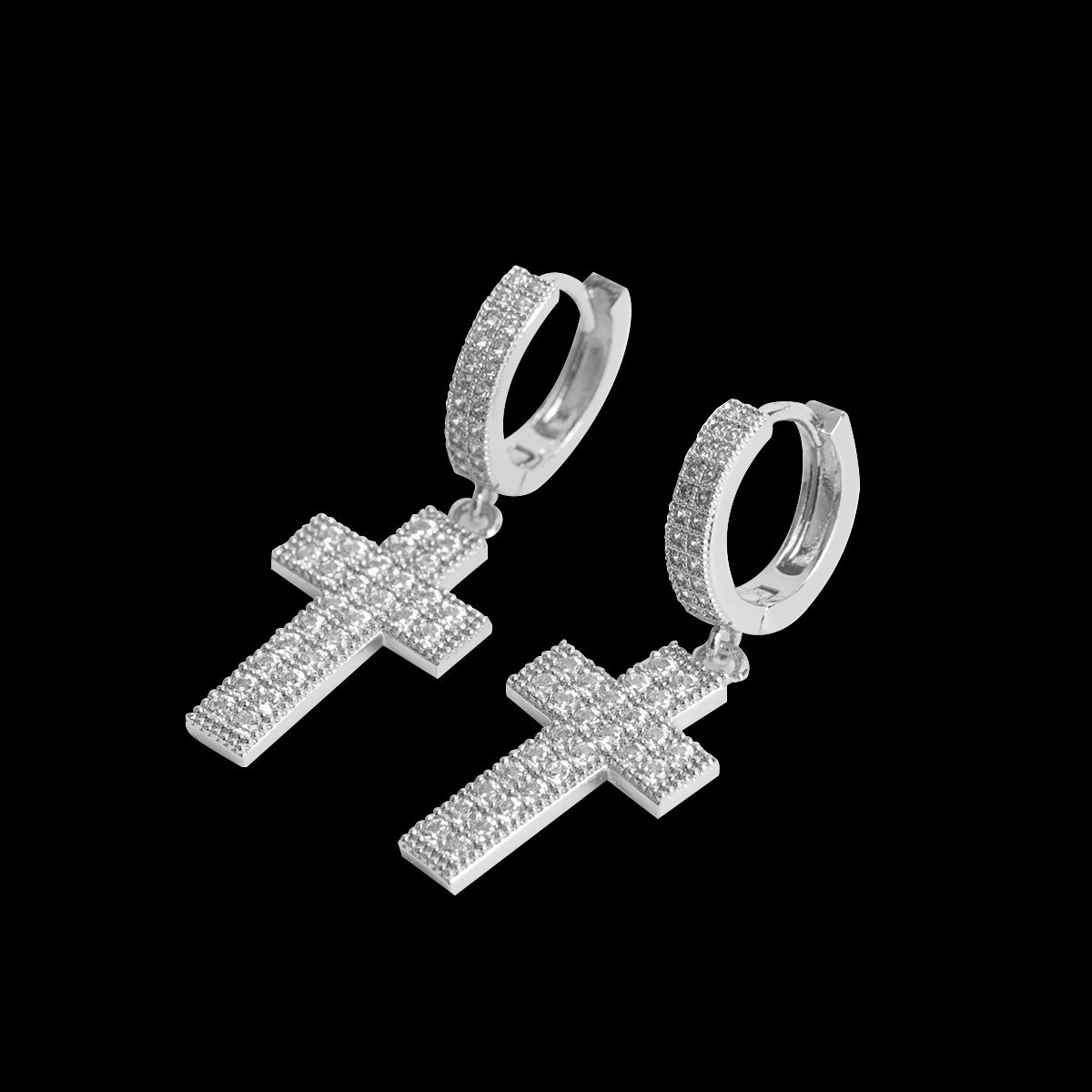 Bling "Cross" Hoop Earring