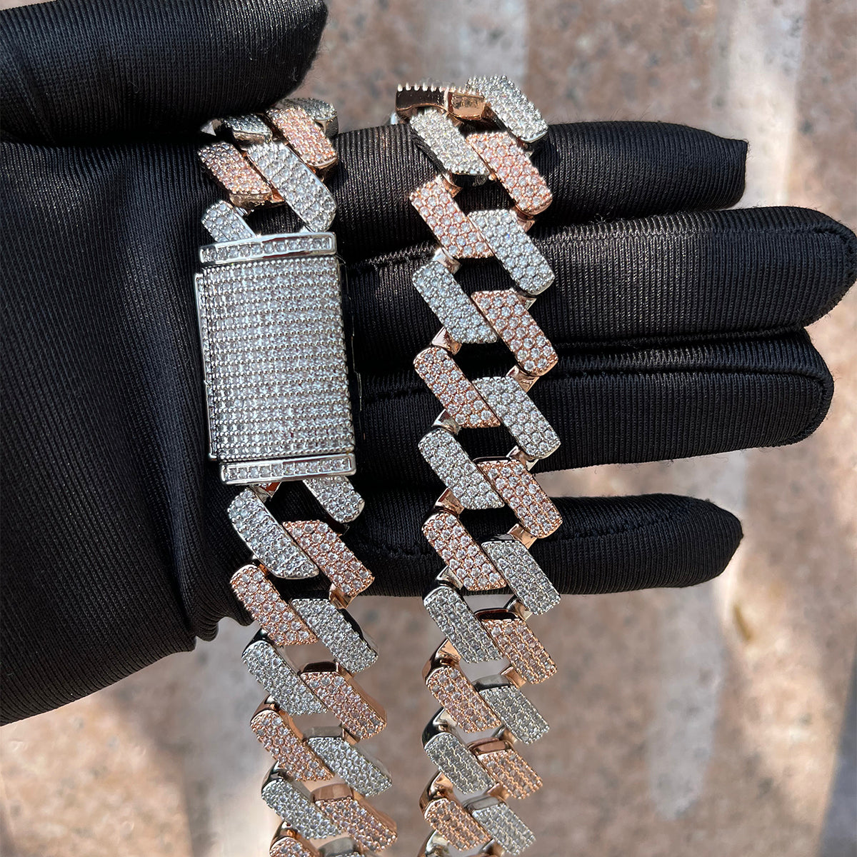 Bling Two Tone Cuban Chain 20mm