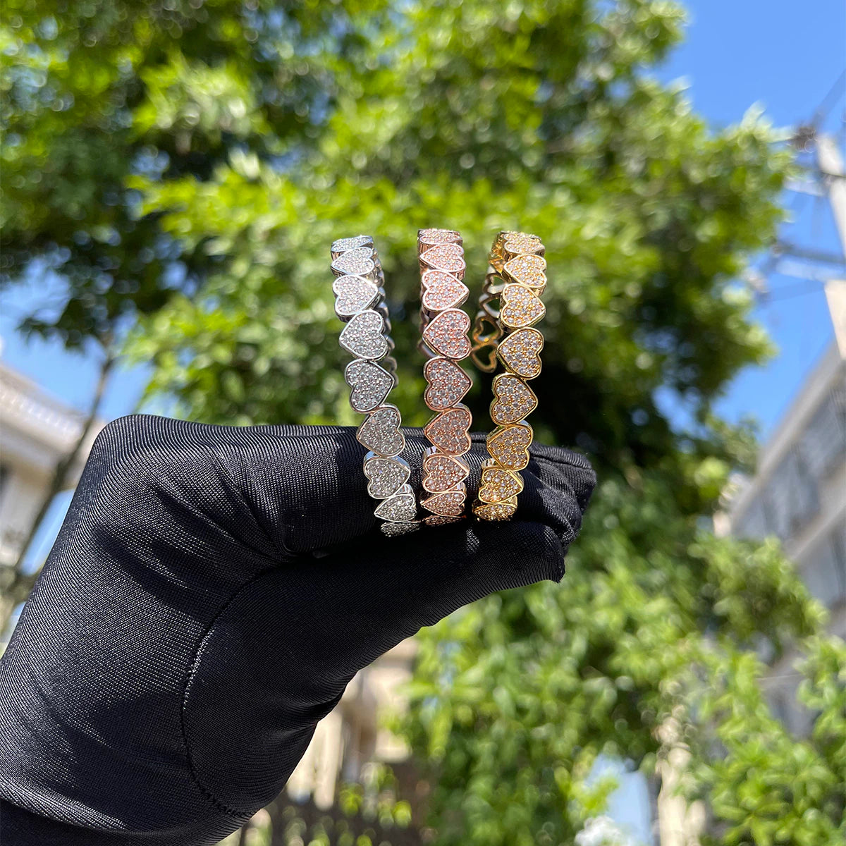 Bling "Heart" Bangle Bracelet