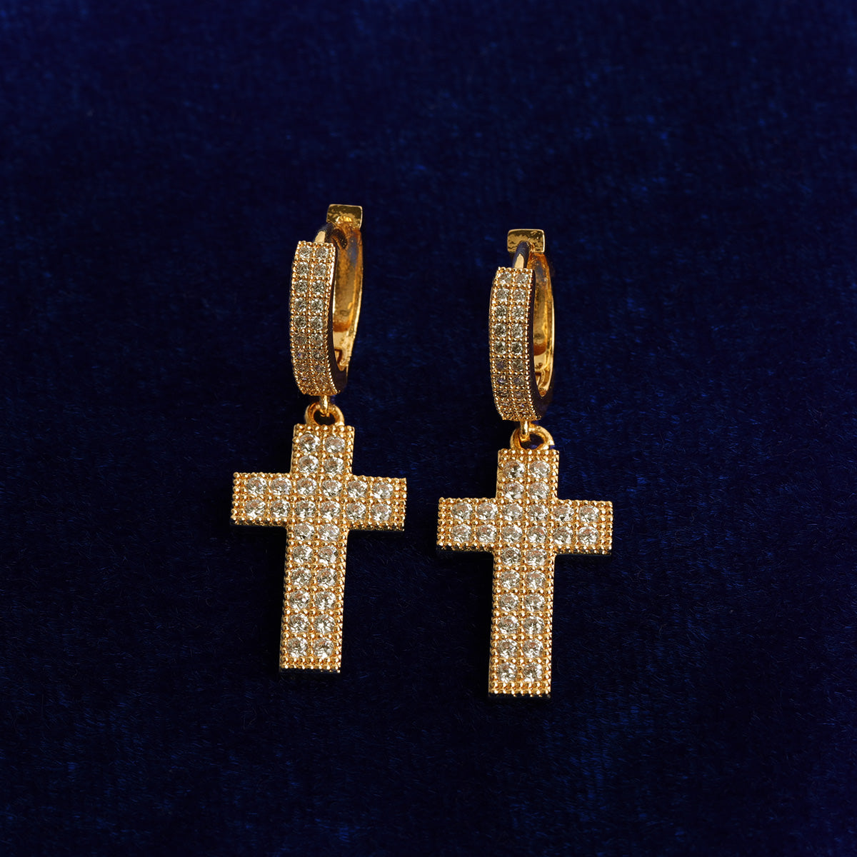 Bling "Cross" Hoop Earring