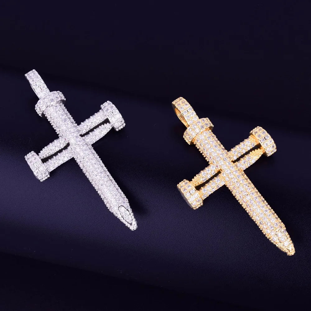 Bling Iced "Cross IX" Pendant