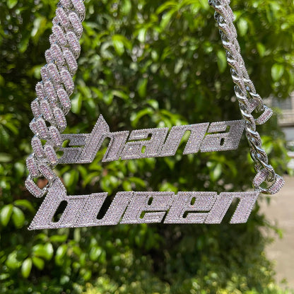 Bling Pink Cuban "True OG" Custom Pendant