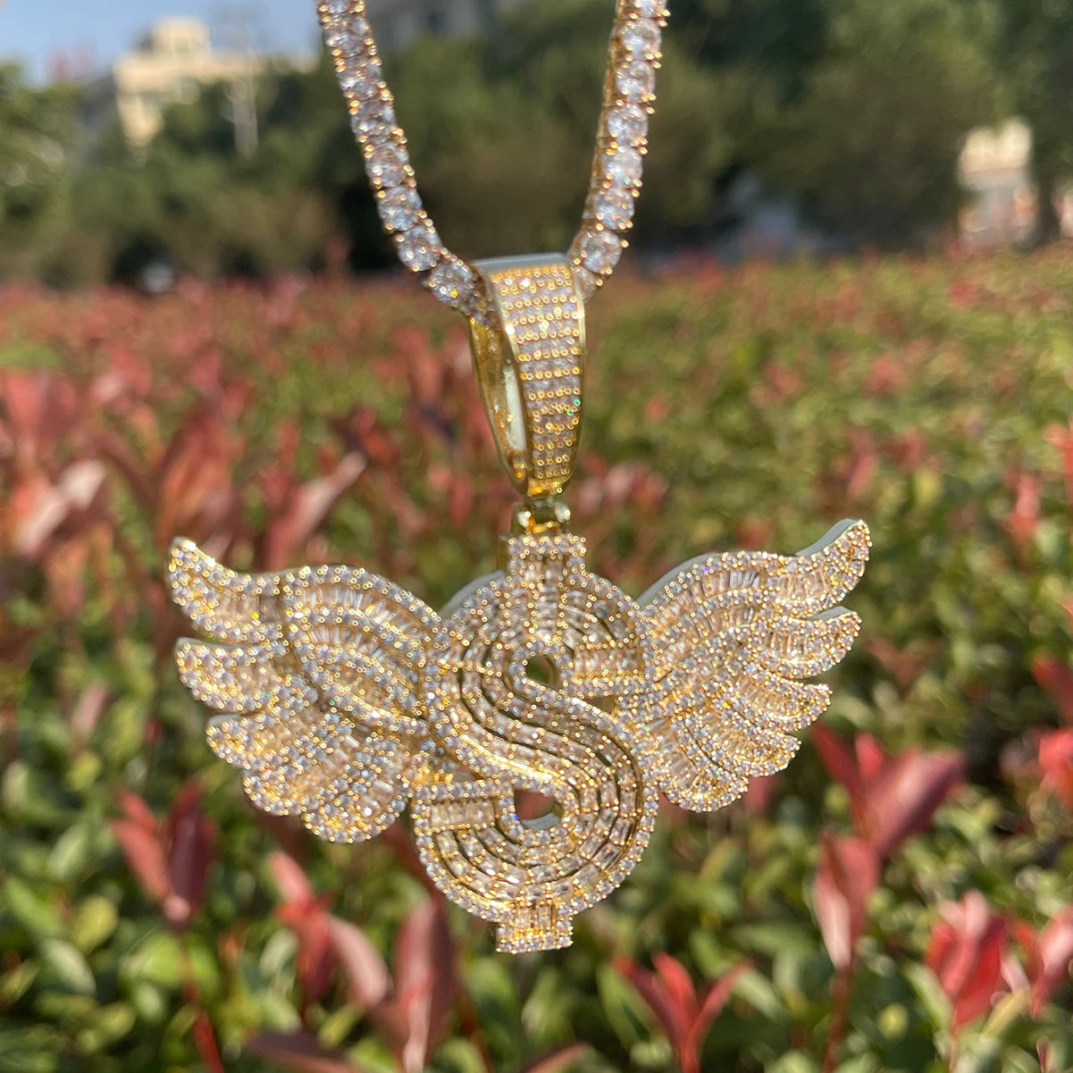 Bling "Flying Dollar" Pendant