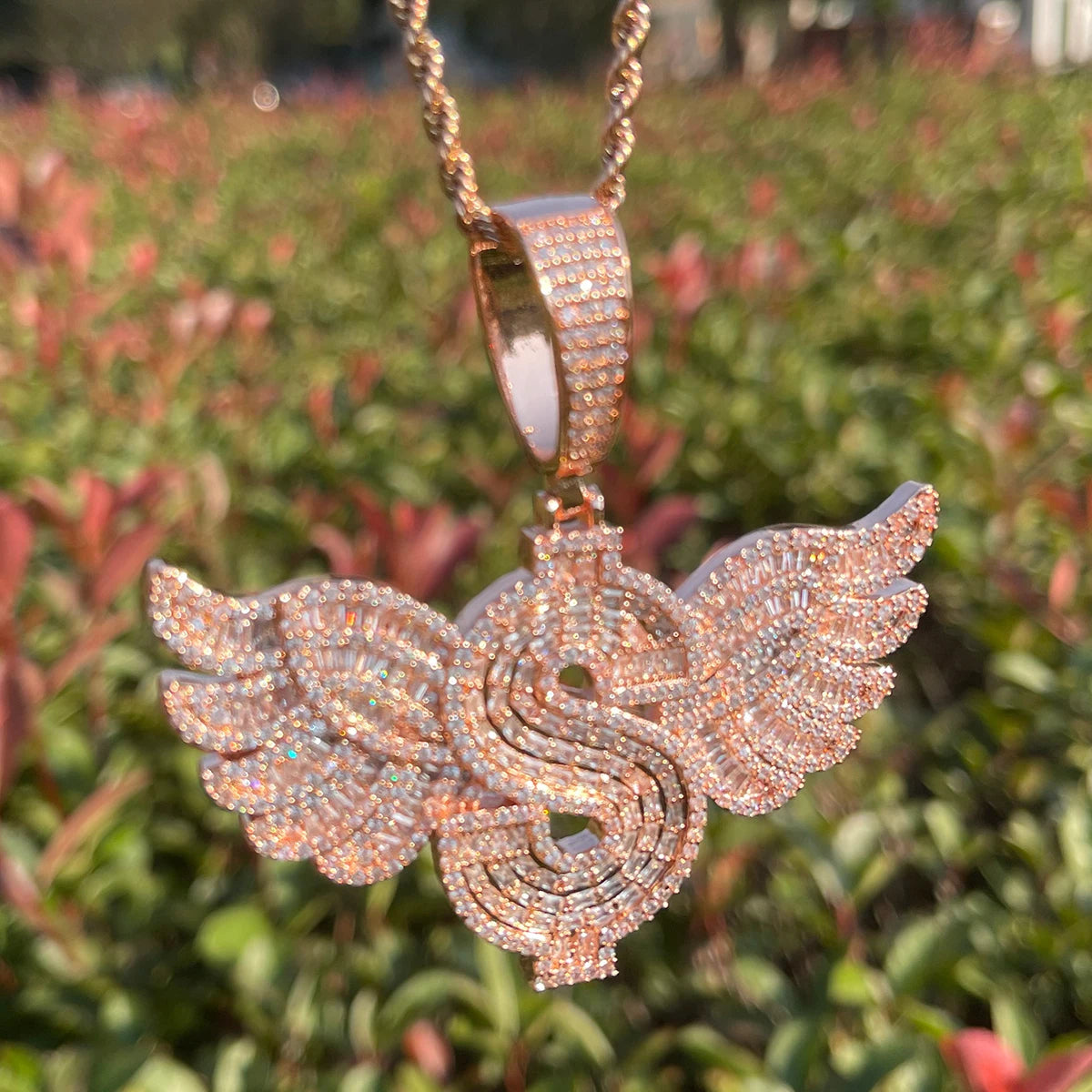 Bling "Flying Dollar" Pendant