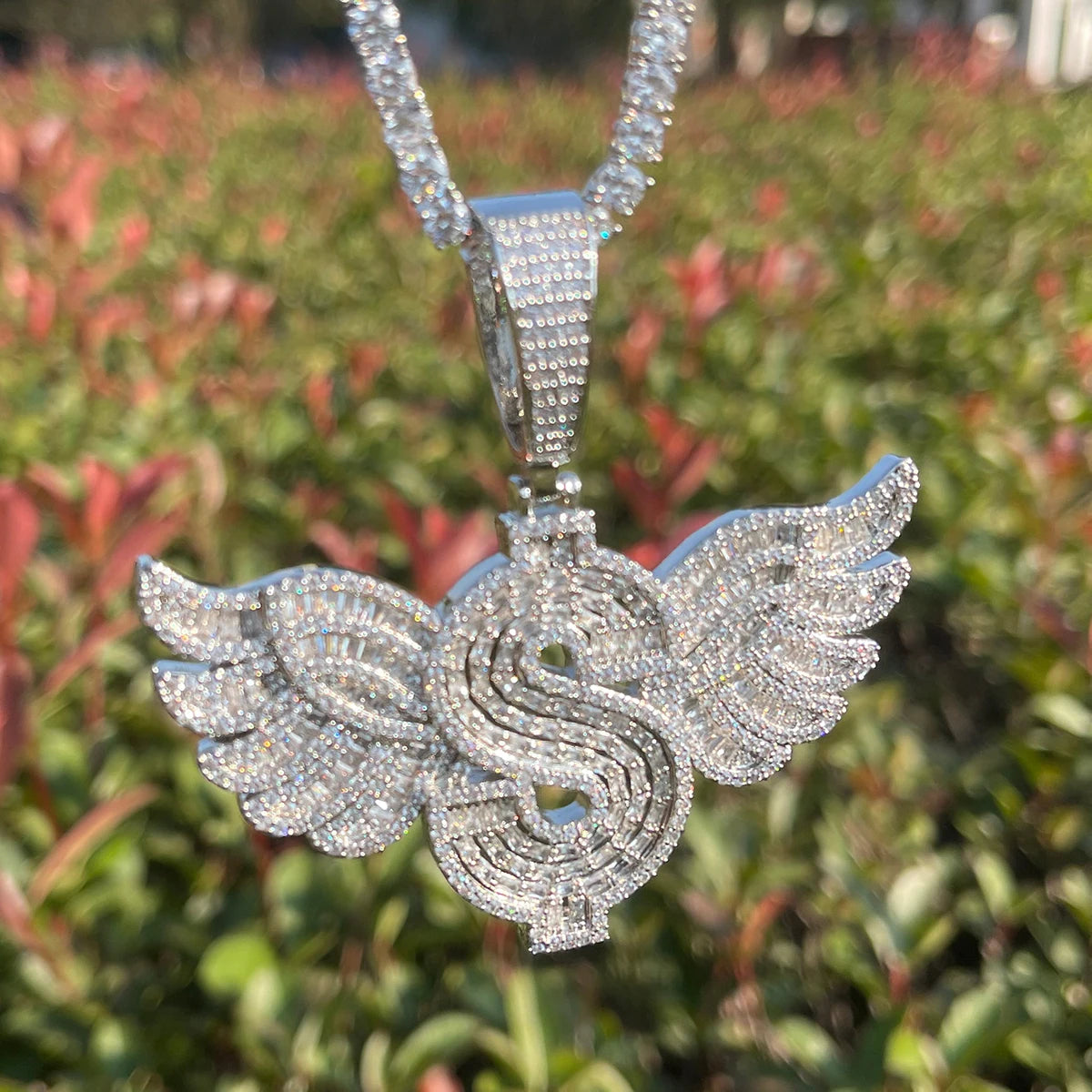 Bling "Flying Dollar" Pendant