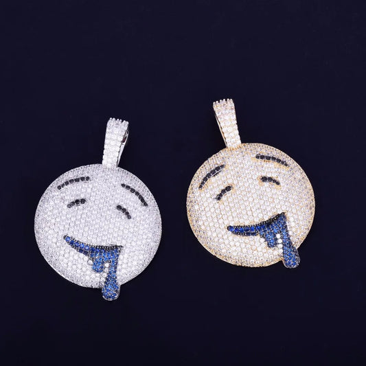 Bling "Drool Emoji" Pendant