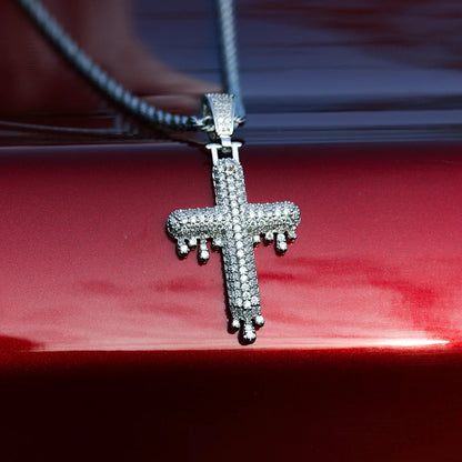 Bling "Drip Cross" Pendant