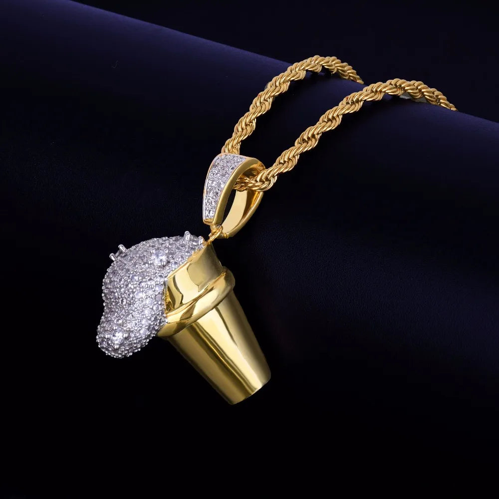 Bling Iced "Double Cup" Pendant